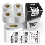 熱転写ラベルロール紙 合成紙（合成樹脂）, 60×40mm 熱転写シール 強粘 業務用 郵便宛名 QR/バーコード 食品表示 値札⽤タグ 物流 在庫管理 製造工程管理などに最適 Sato/Zebra/TSC/Brotherなどの人気熱転写プリンタに適用 (コピー)