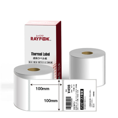 RAYFOOK 感熱ラベルシール 100×100mm【計1000枚】感熱ラベルシール サーマルラベル 感熱シール 配送ラベル印刷 配達 小包 物流　業務用 TL100100