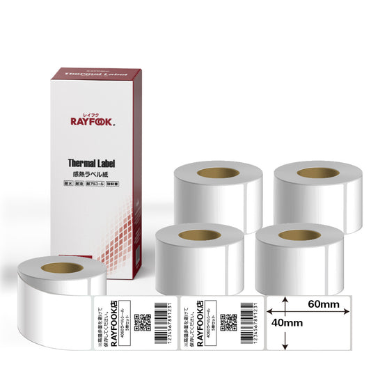 RAYFOOK 感熱ラベルシール 40×60mm【計2000枚】 感熱ラベルシール サーマルラベル 感熱シール 配送ラベル印刷  配達 小包 物流　業務用 tl-4060