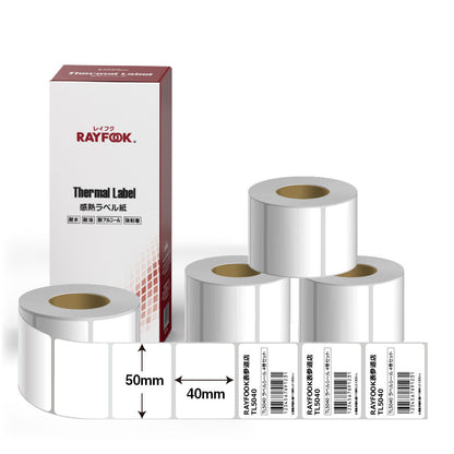 RAYFOOK 感熱ラベルシール 50×40mm【計4000枚】 感熱ラベルシール サーマルラベル 感熱シール 配送ラベル印刷 配達 小包 物流　業務用 TL5040