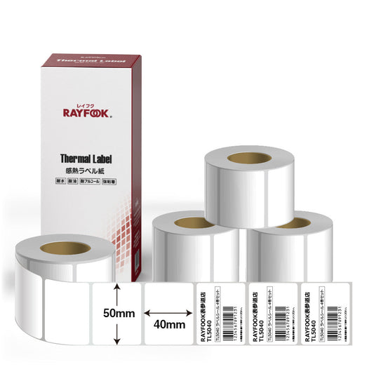 RAYFOOK 感熱ラベルシール 50×40mm【計4,000枚】 感熱ラベルシール サーマルラベル 感熱シール 配送ラベル印刷  配達 小包 物流　業務用  tl-5040